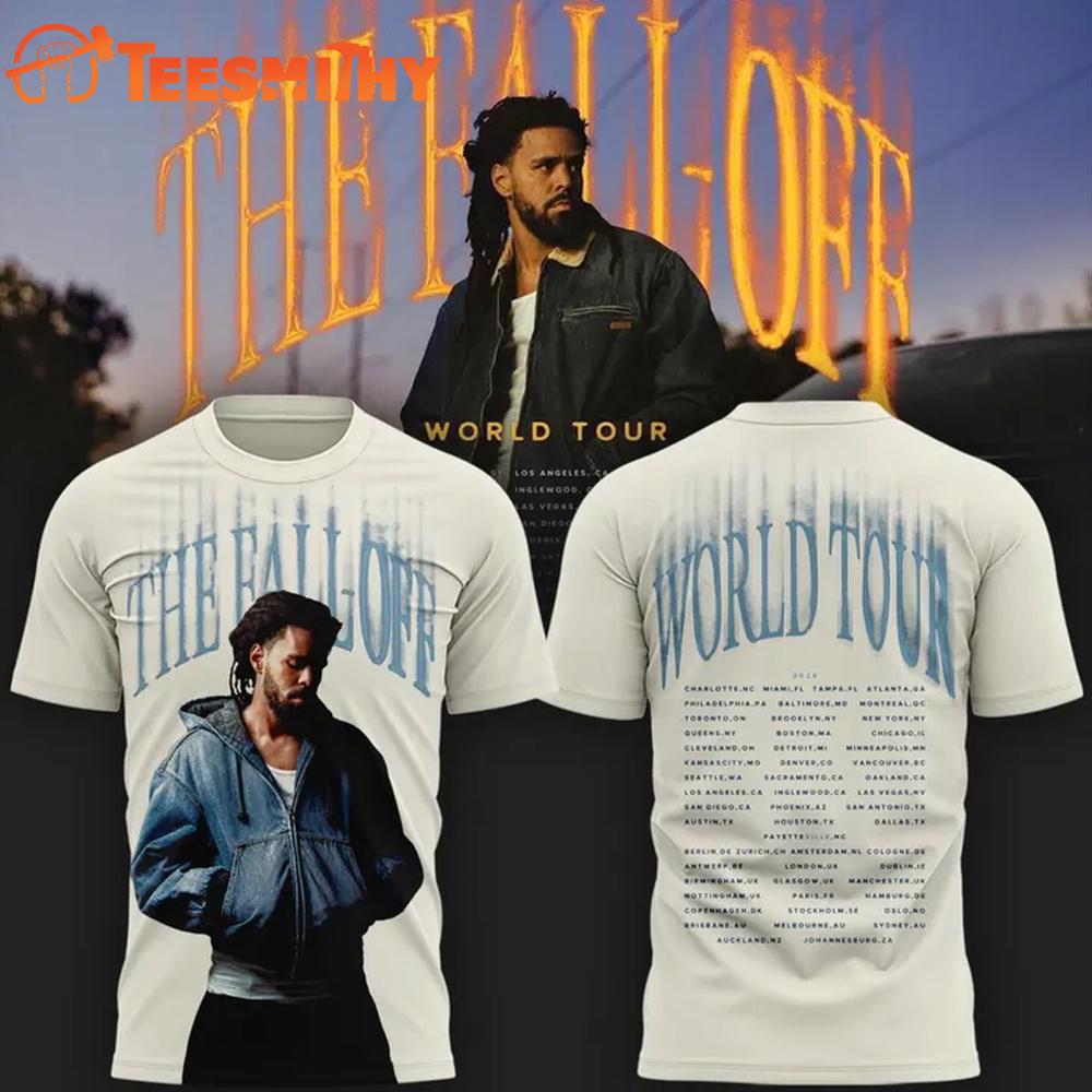 J. Cole The Fall-Off World Tour 2026 Limited White T Shirt