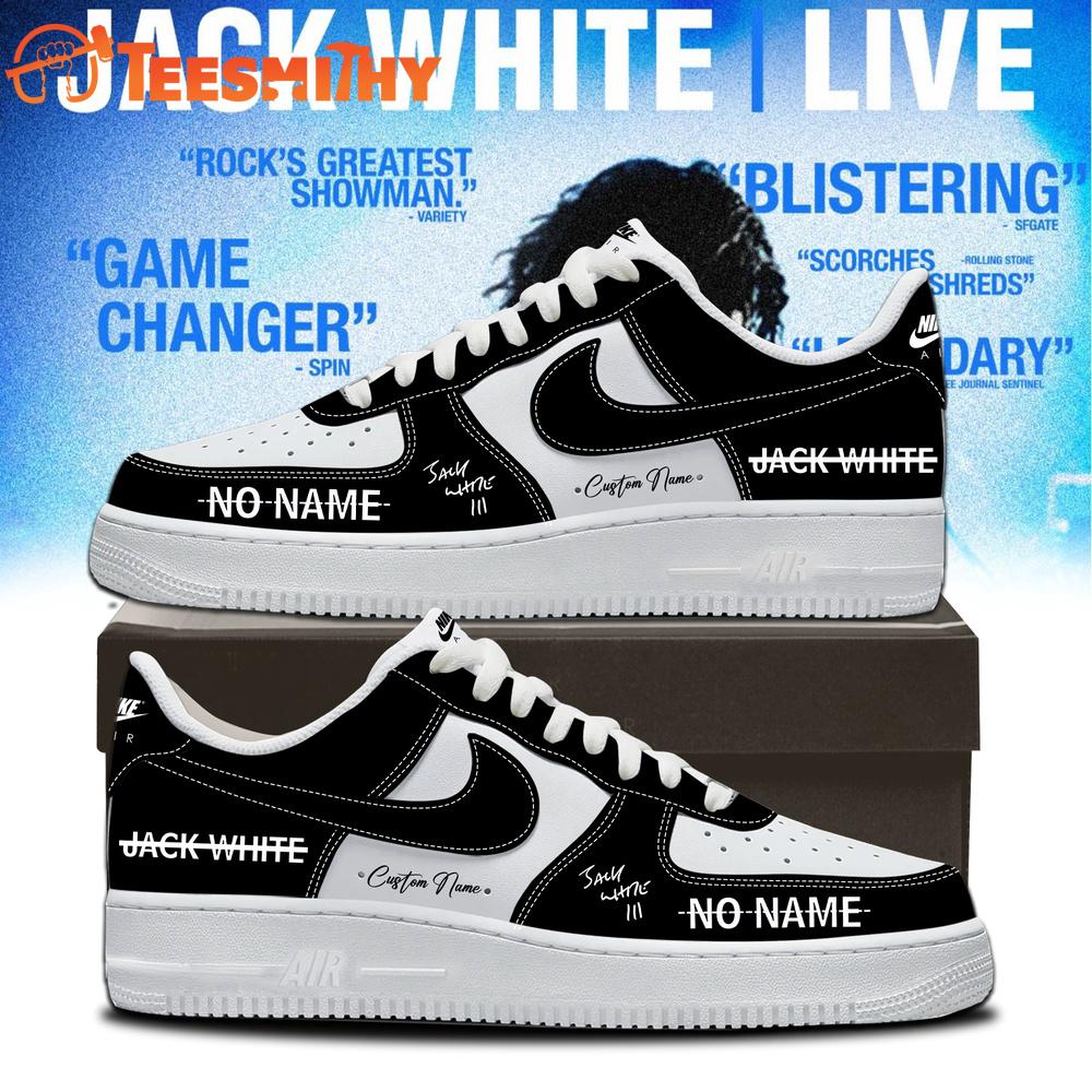 Jack White Live 2026 Signature Black Air Force 1 Shoes Sneaker