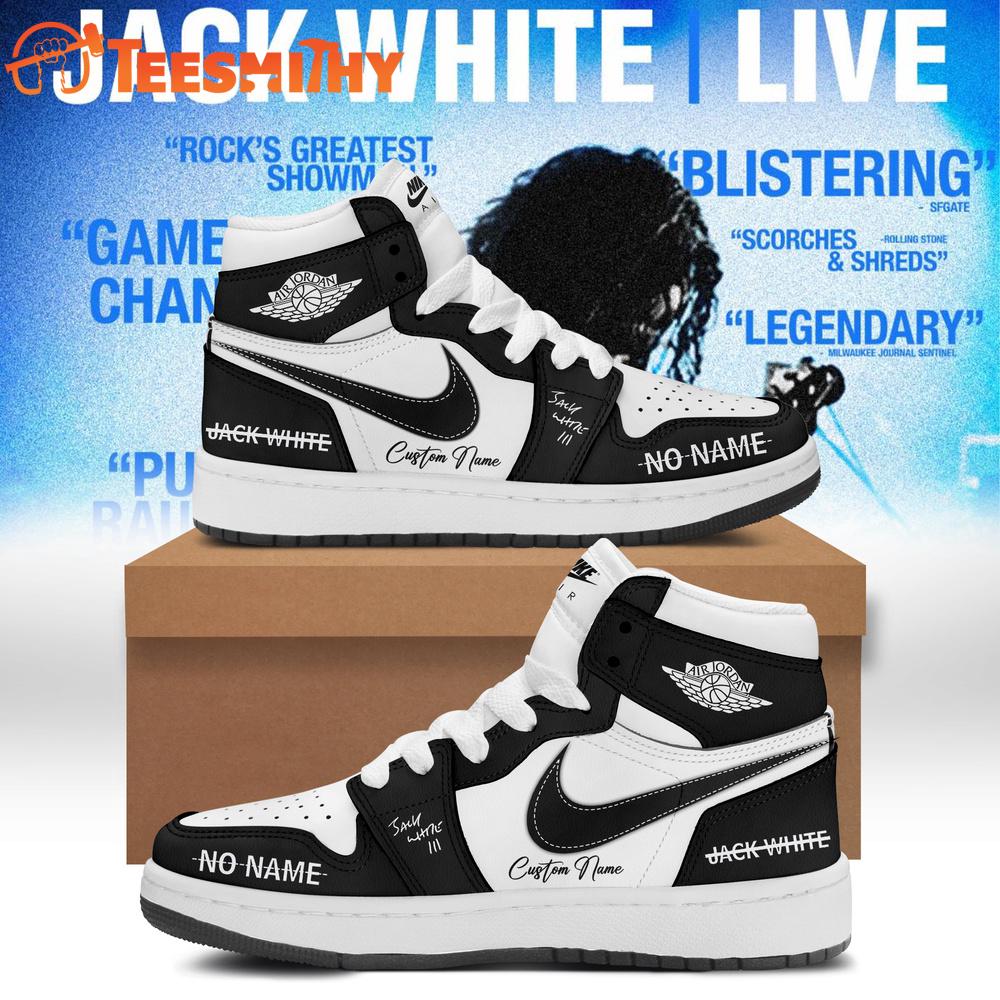Jack White Live 2026 Signature Black Air Jordan Hightop 1 Shoes