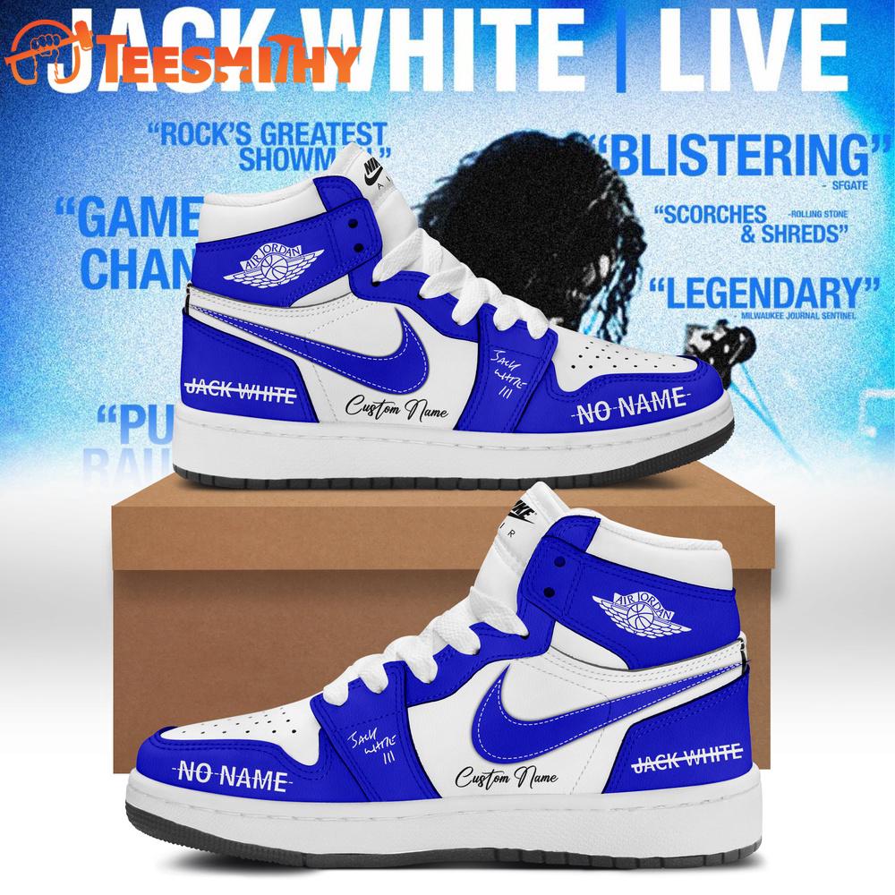 Jack White Live 2026 Signature Blue Air Jordan Hightop 1 Shoes