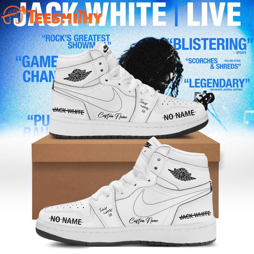 Jack White Live 2026 Signature White Air Jordan Hightop 1 Shoes
