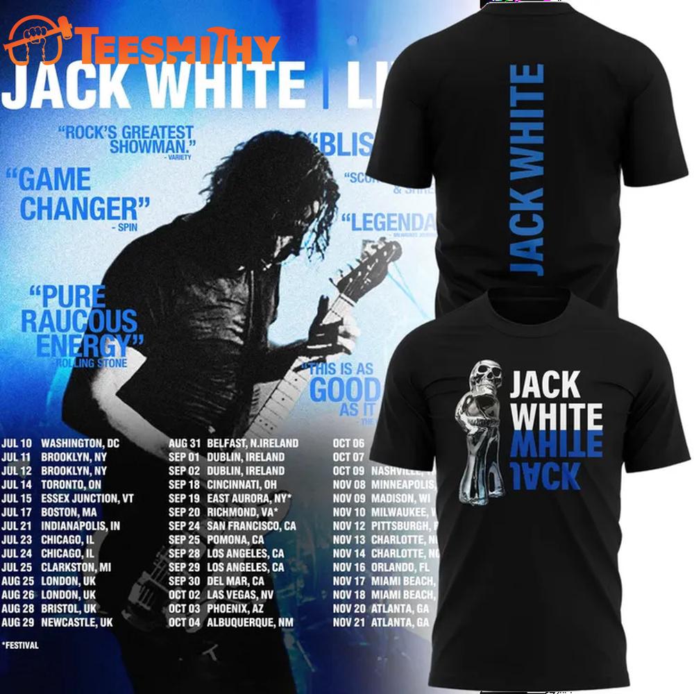 Jack White Live 2026 Tour Black 3D Shirt