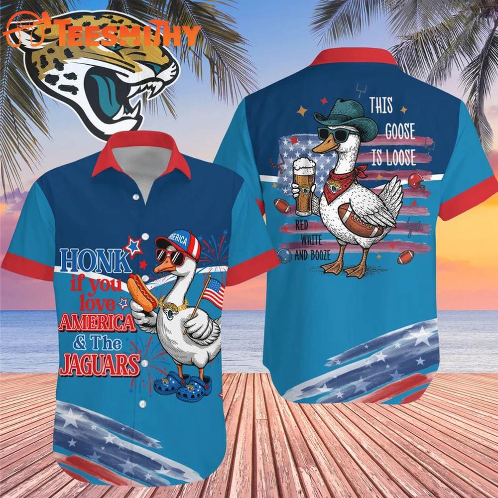 Jacksonville Jaguars 2026 NFL America Flag Goose Hawaiian Shirt