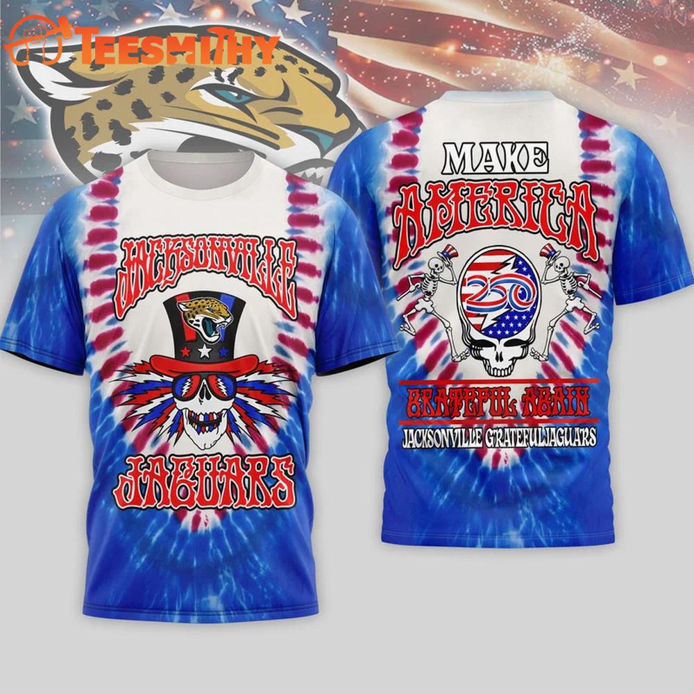 Jacksonville Jaguars 2026 NFL Grateful Dead 250 Years Of America 3D T Shirt