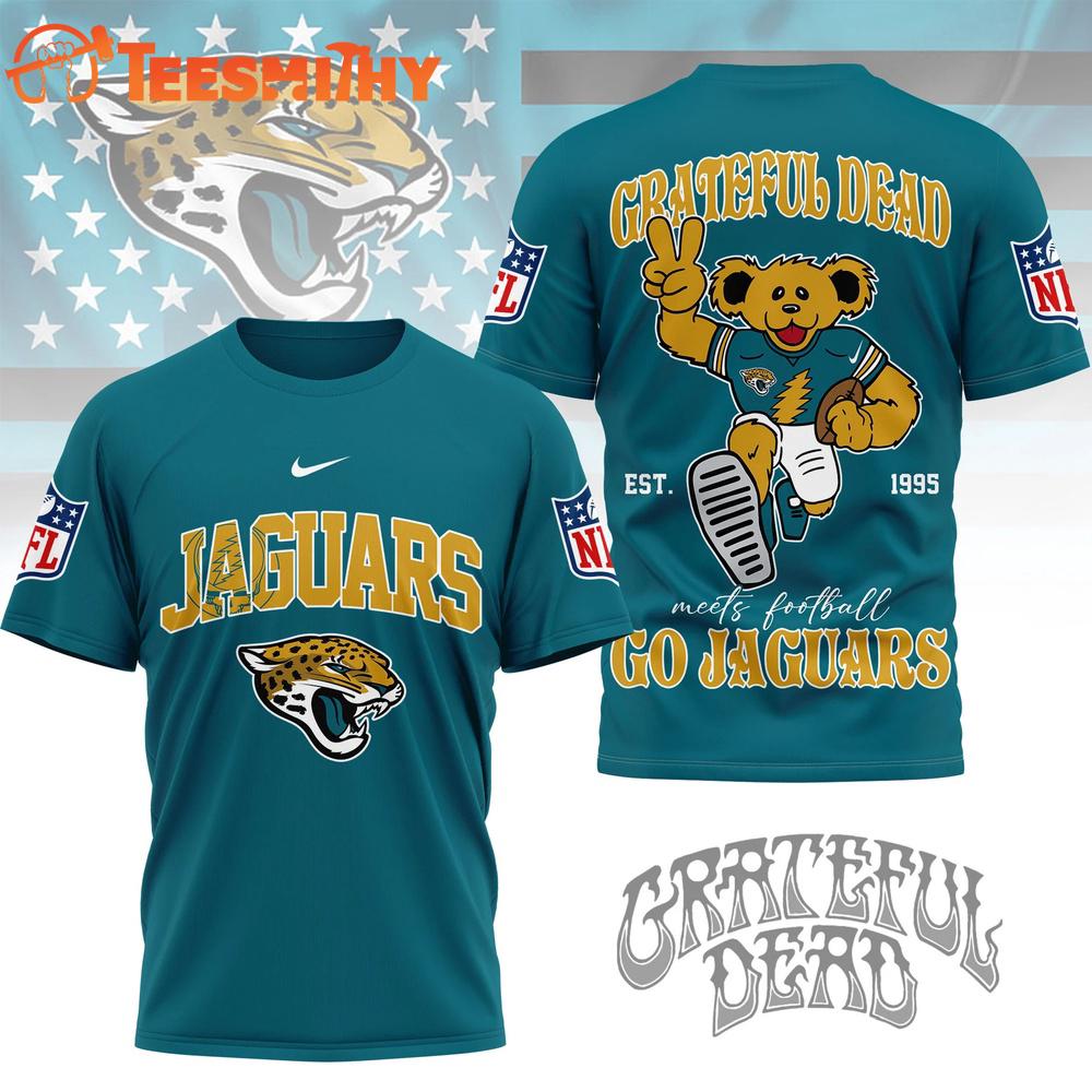 Jacksonville Jaguars 2026 NFL Grateful Dead Retro Bear 3D T Shirt