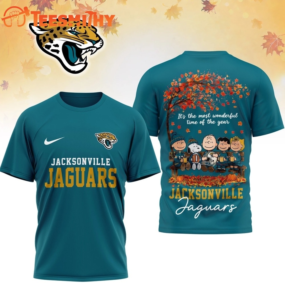 Jacksonville Jaguars 2026 NFL Snoopy Peanut It's the Most Wonderful Time of the Year 3D Shirt