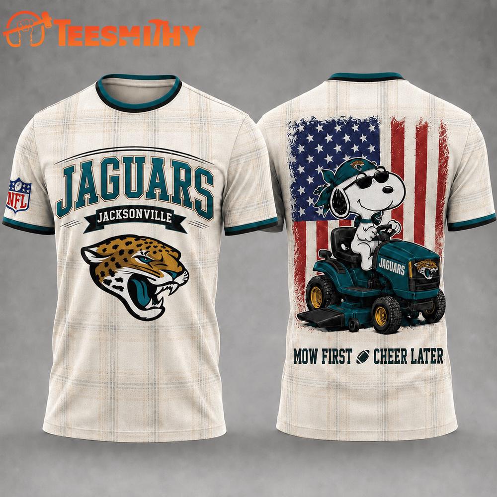 Jacksonville Jaguars Funny Football Snoopy Gardening Lovers 3D T Shirt