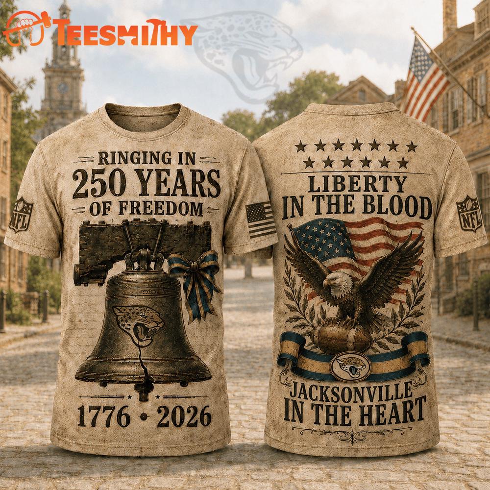Jacksonville Jaguars NFL American Ringing in 250 Years 3D Shirt