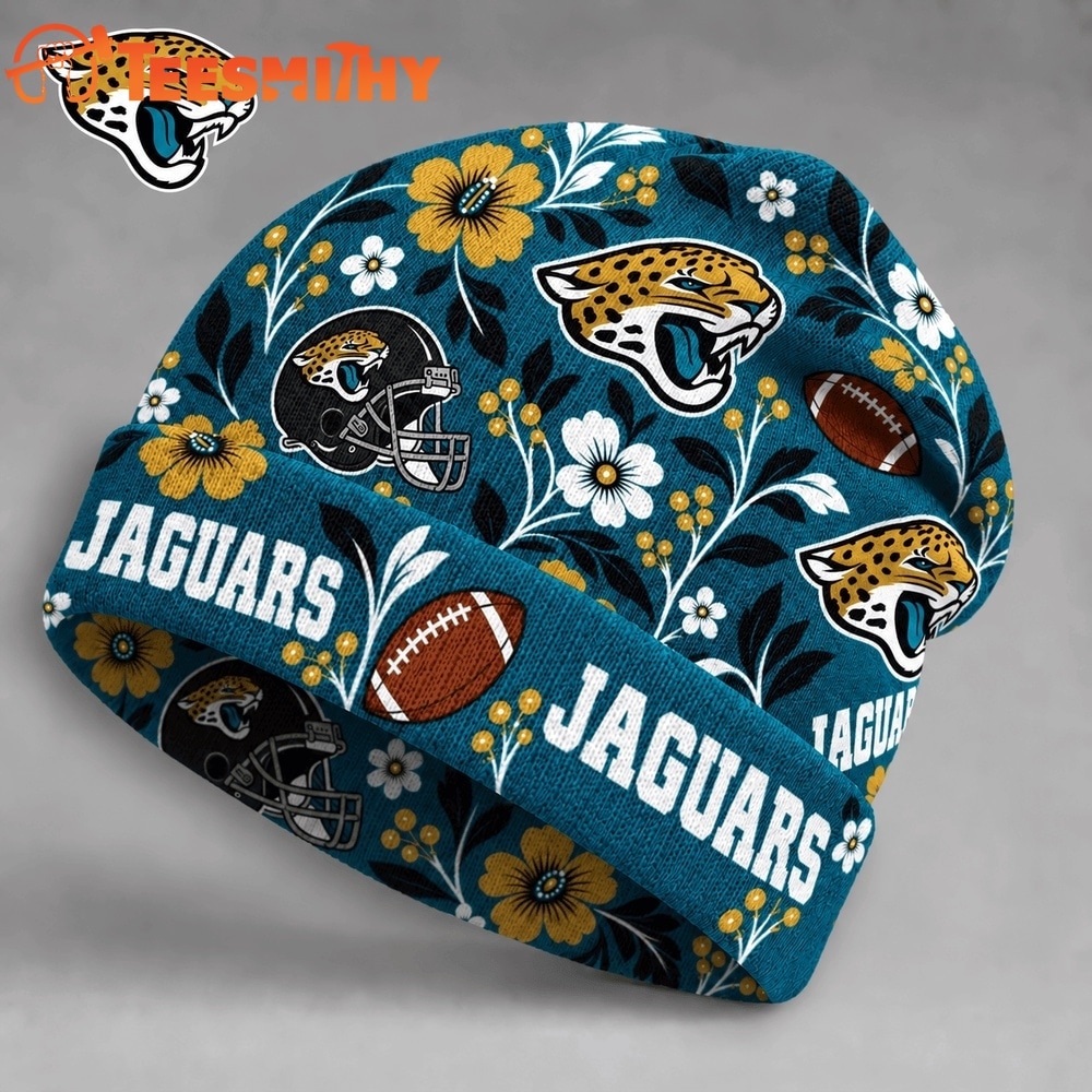 Jacksonville Jaguars NFL Floral Team Pride Christmas Beanie Hats
