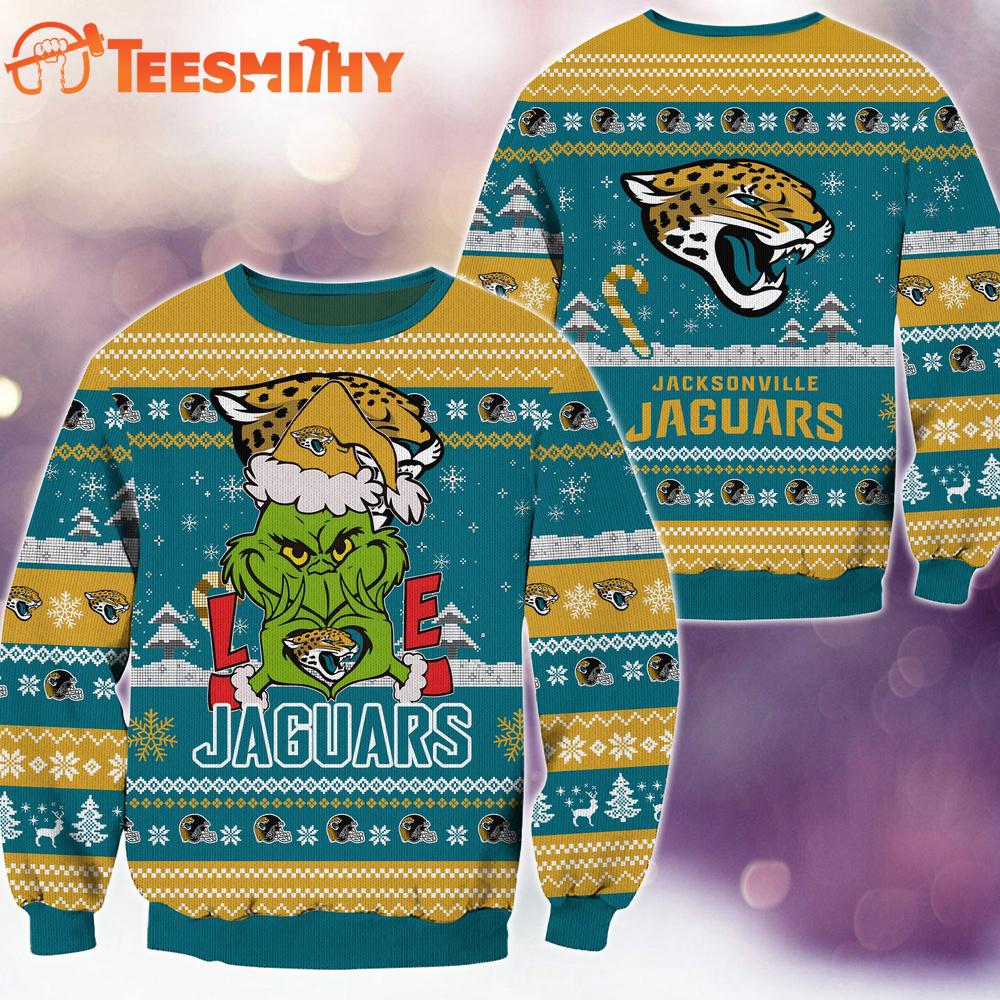 Jacksonville Jaguars NFL Grinch Football Limited Ugly Christmas Sweater Jacksonville Jaguars NFL Grinch Football Limited Ugly Christmas Sweater
