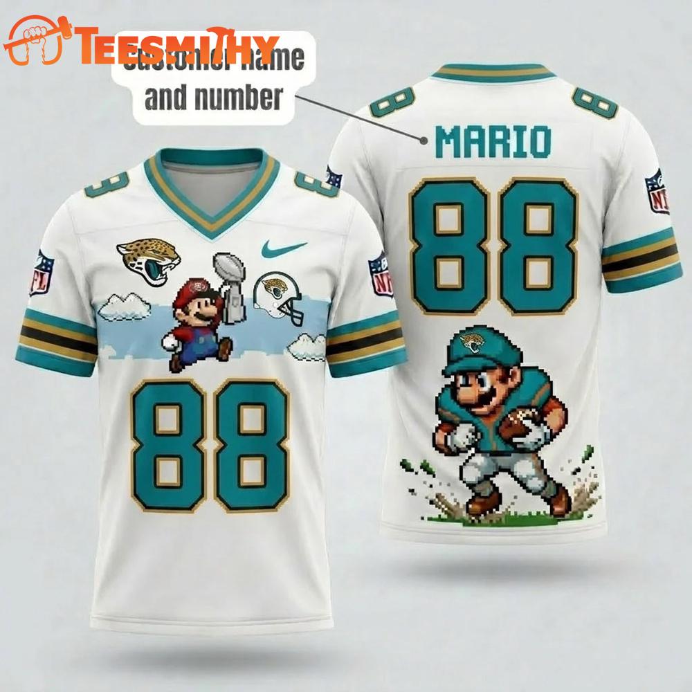 Jacksonville Jaguars NFL Mario 2026 Design Football Jersey