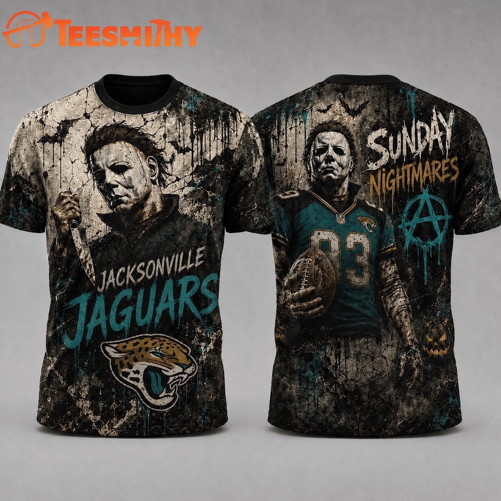 Jacksonville Jaguars NFL Michael Myers Sunday Nightmares Horror Halloween 3D T Shirt