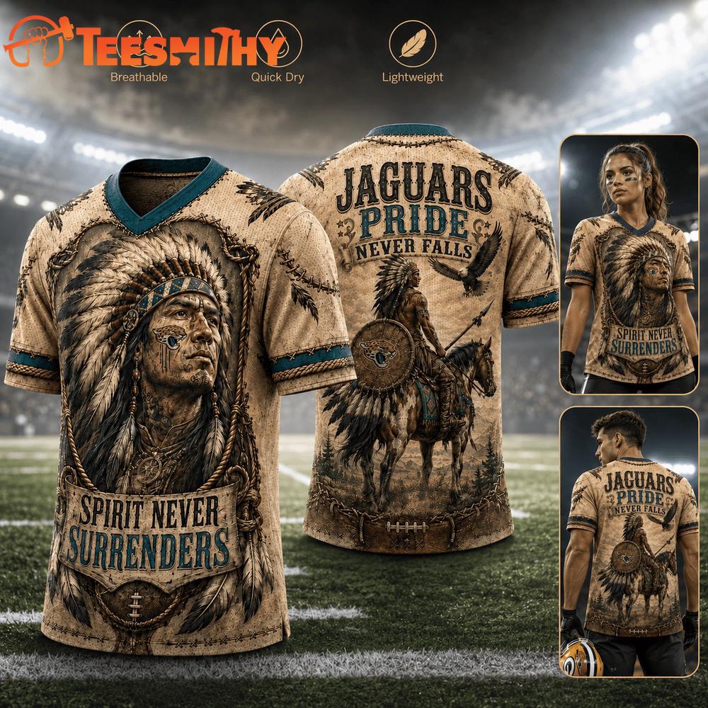 Jacksonville Jaguars NFL Native American Warrior Vintage Game Day Football Jersey