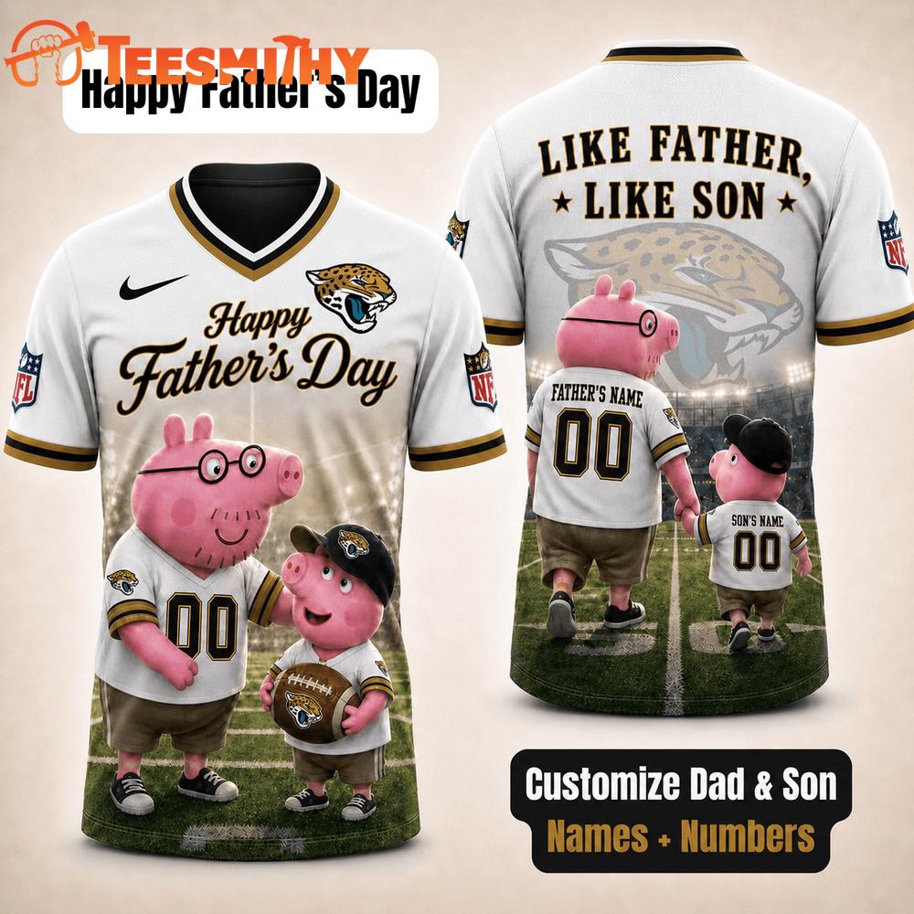 Jacksonville Jaguars NFL Peppa Pig Father's Day Dad Football Jersey