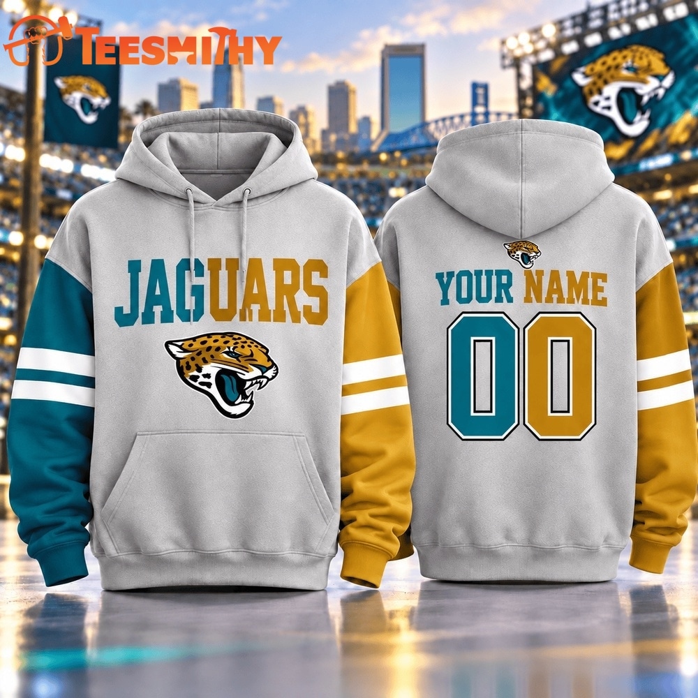 Jacksonville Jaguars NFL Two Tone Colorblock Varsity Hoodie