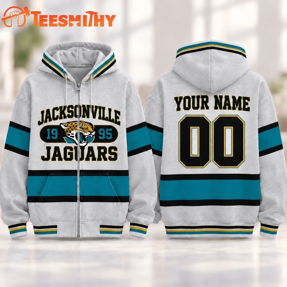 Jacksonville Jaguars NFL Varsity Stripe Zip Hoodie
