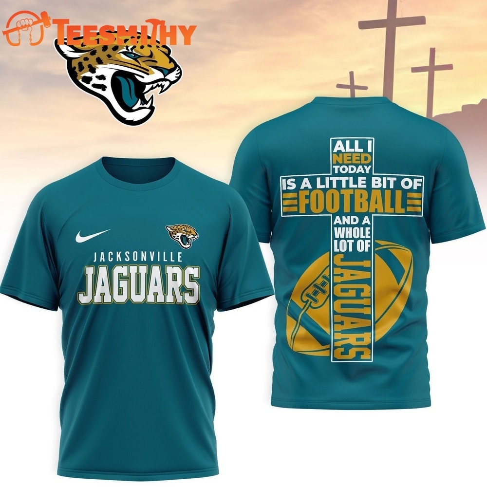 Jacksonville Jaguars NFL Whole Lot of Football Christian Cross 3D Shirt