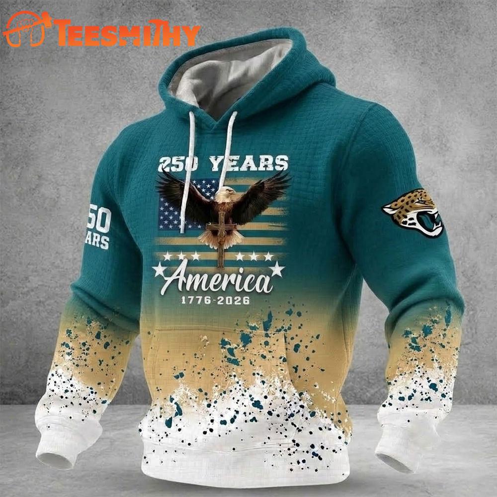 Jacksonville Jaguars US 250th Anniversary Waffle Texture Strike Hoodie Shirt