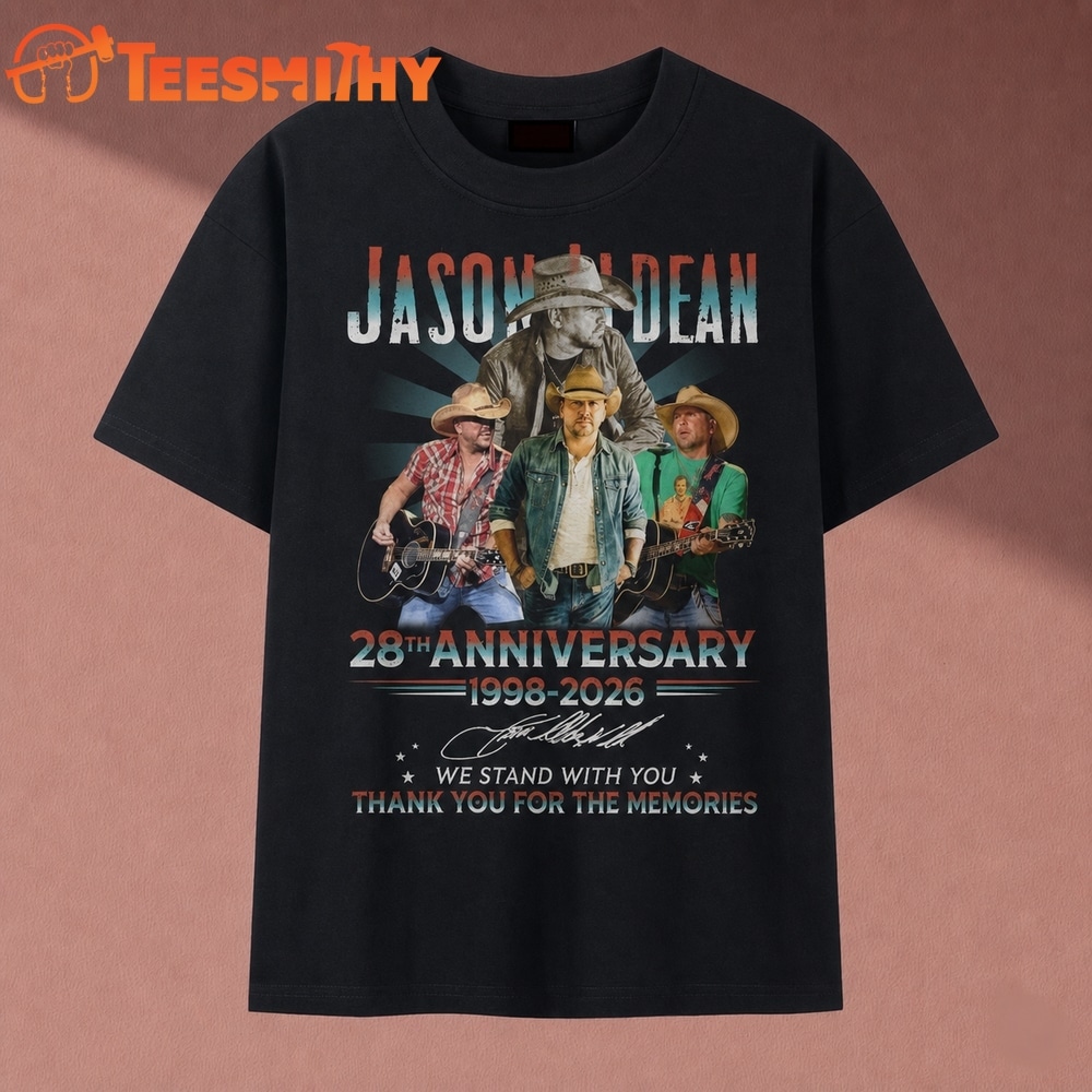 Jason Aldean 28th Anniversary 1998 2026 Signatures Graphic T Shirt
