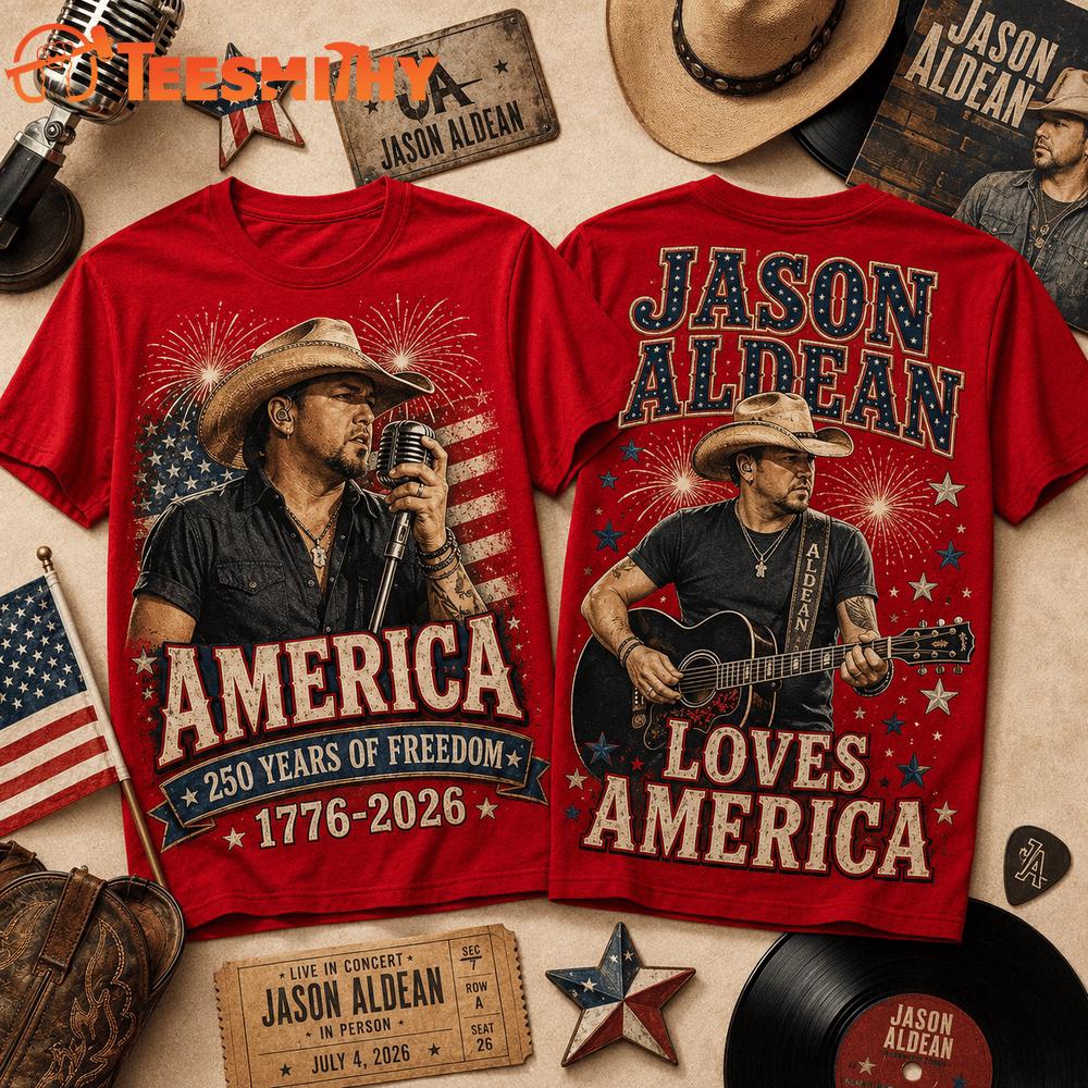 Jason Aldean America 250 Years of Freedom Tribute T Shirt