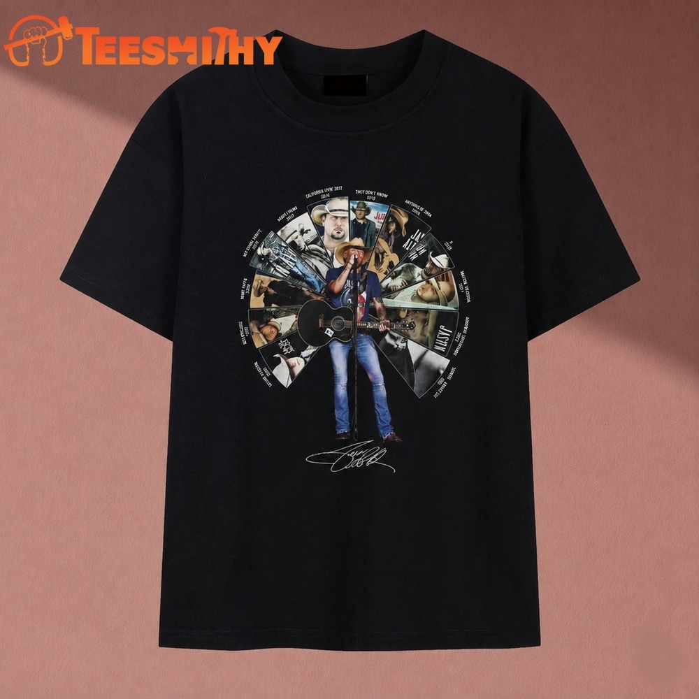Jason Aldean Discography Vinyl Wheel Country Music Graphic T Shirt