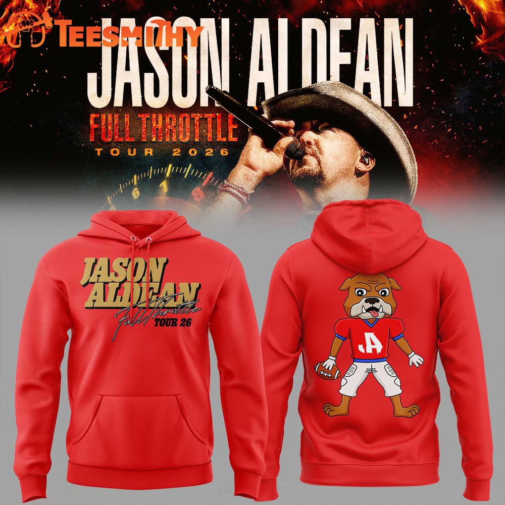 Jason Aldean Full Throttle Tour 2026 Limited Edition Red Hoodie