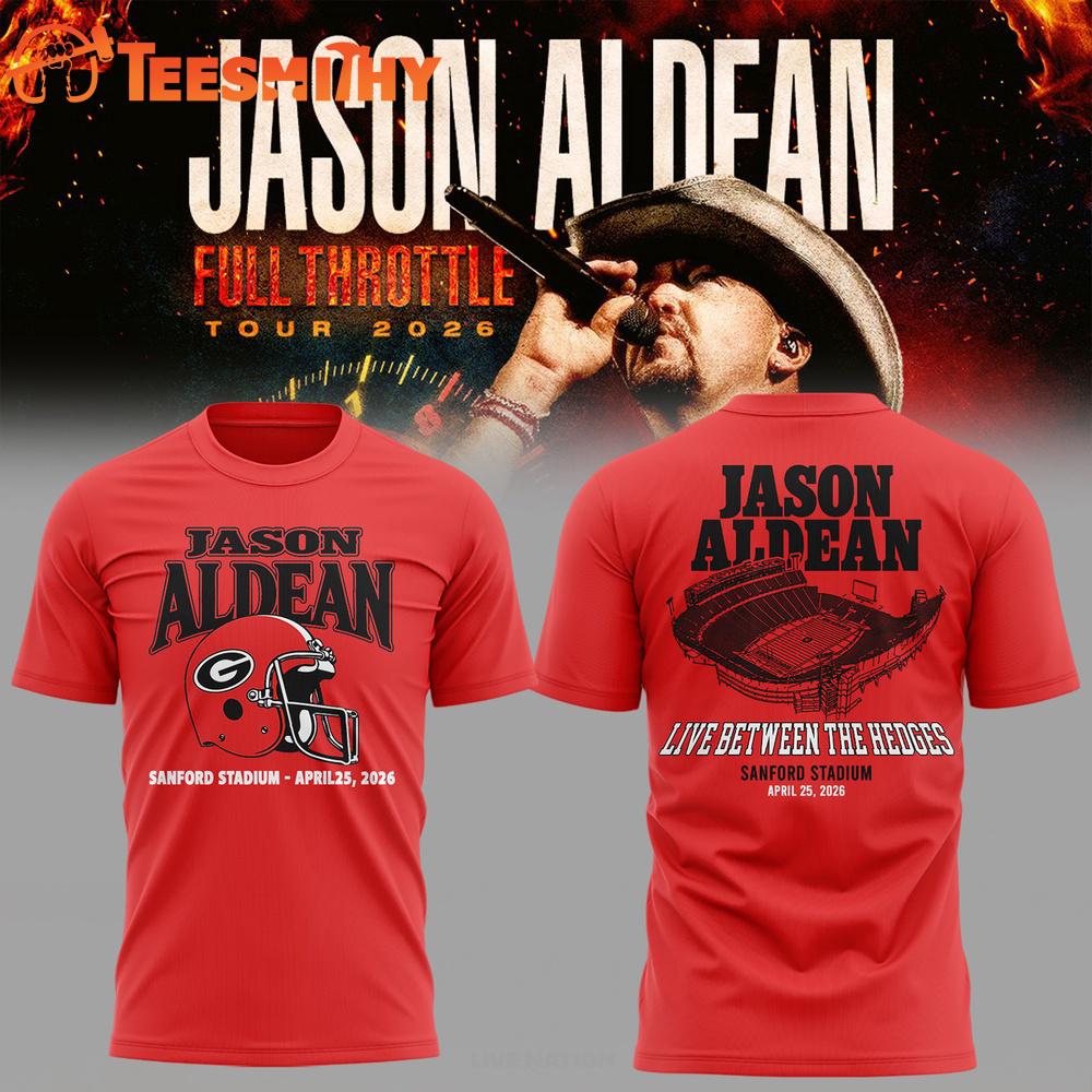 Jason Aldean Full Throttle Tour 2026 Limited Edition Red T Shirt