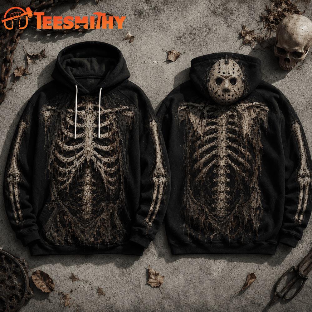 Jason Voorhees Skeleton Graphic Halloween 2026 Hoodie