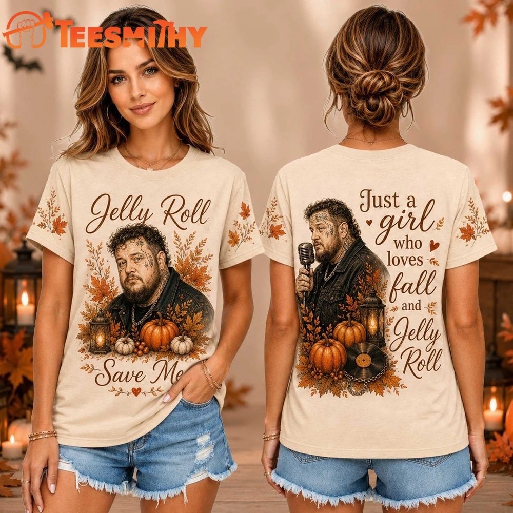 Jelly Roll Autumn Pumpkin Portrait Unisex 3D Shirt