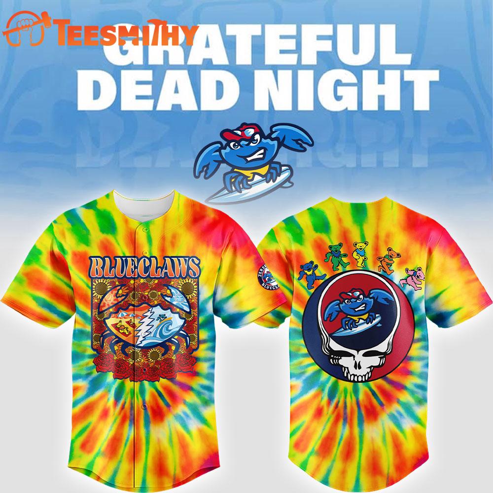 Jersey Shore BlueClaws x Grateful Dead Night Baseball Jersey Jersey Shore BlueClaws x Grateful Dead Night Baseball Jersey