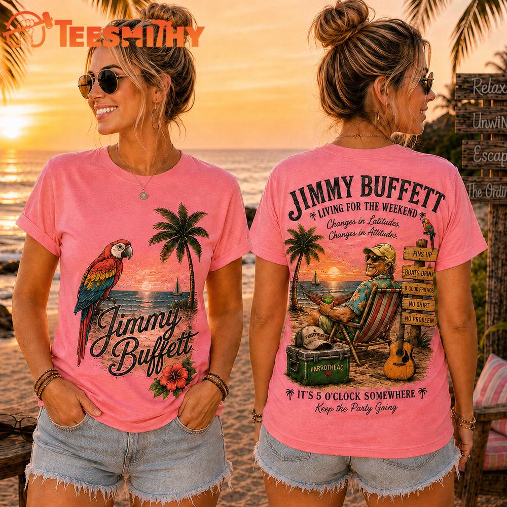 Jimmy Buffett Retro Sunset Music 3D T-Shirt