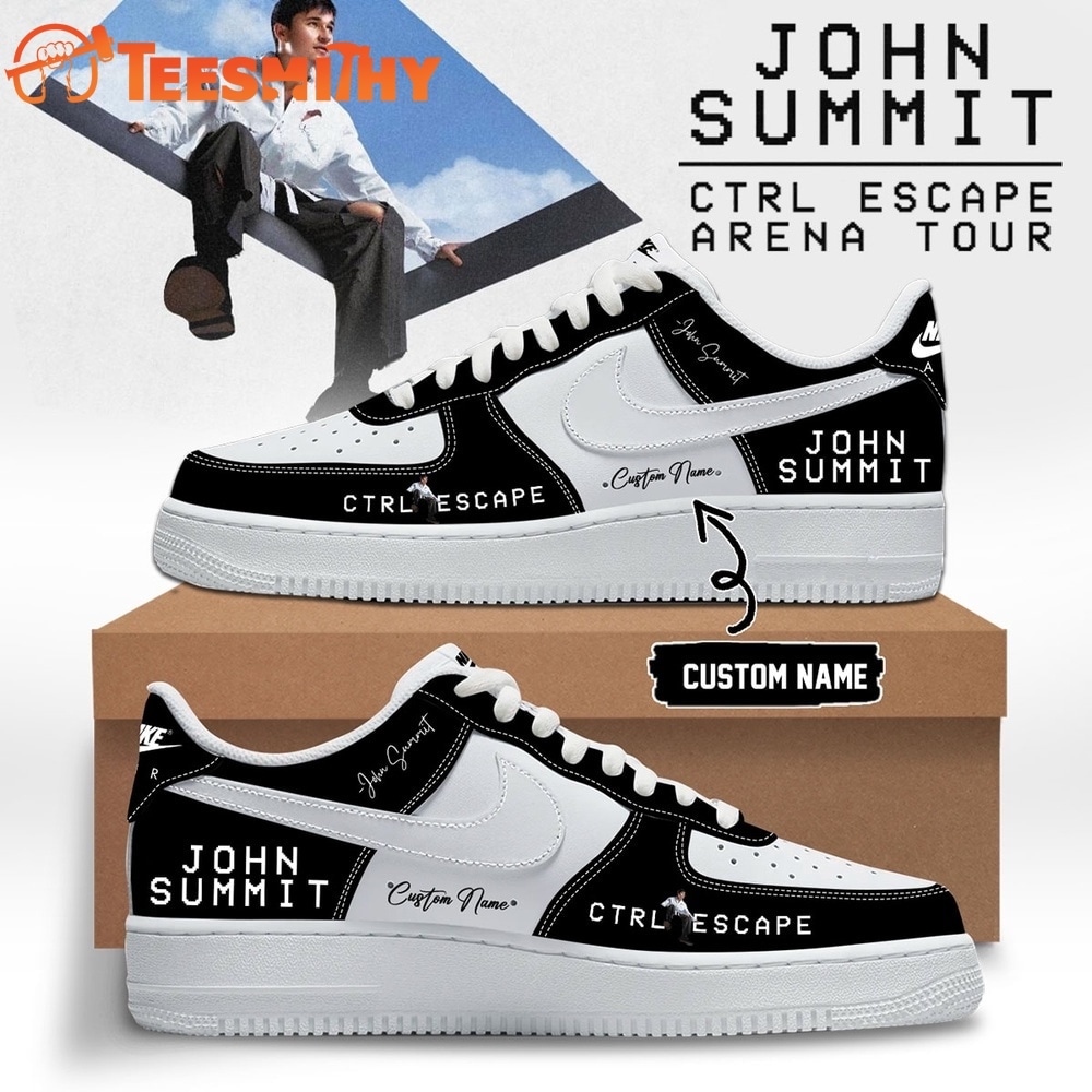 John Summit CTRL ESCAPE Arena Tour 2026 Black Air Force 1 Shoes Sneakers