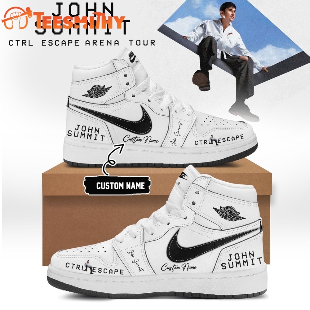 John Summit CTRL ESCAPE Arena Tour 2026 White Air Jordan 1 Hightop Shoes