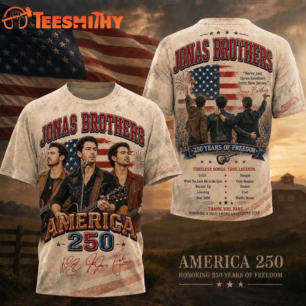 Jonas Brothers Graphic Signature Music America 250 Years 3D Shirt