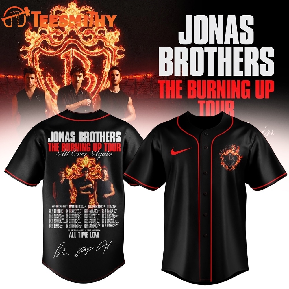 Jonas Brothers The Burning Up Tour 2026 New Design Baseball Jersey