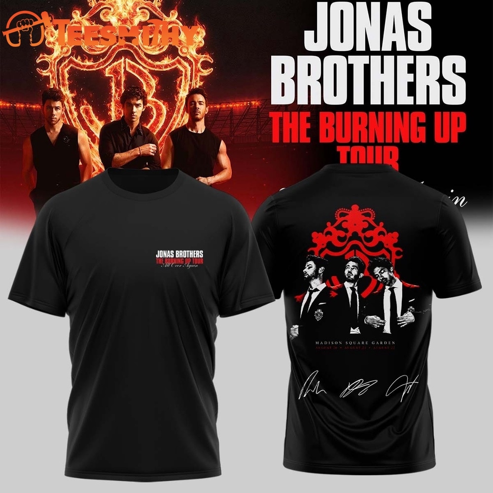 Jonas Brothers The Burning Up Tour 2026 New Design T Shirt