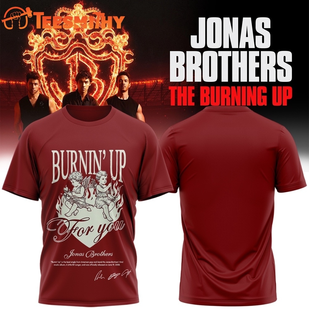 Jonas Brothers The Burning Up Tour 2026 Signature Red T Shirt