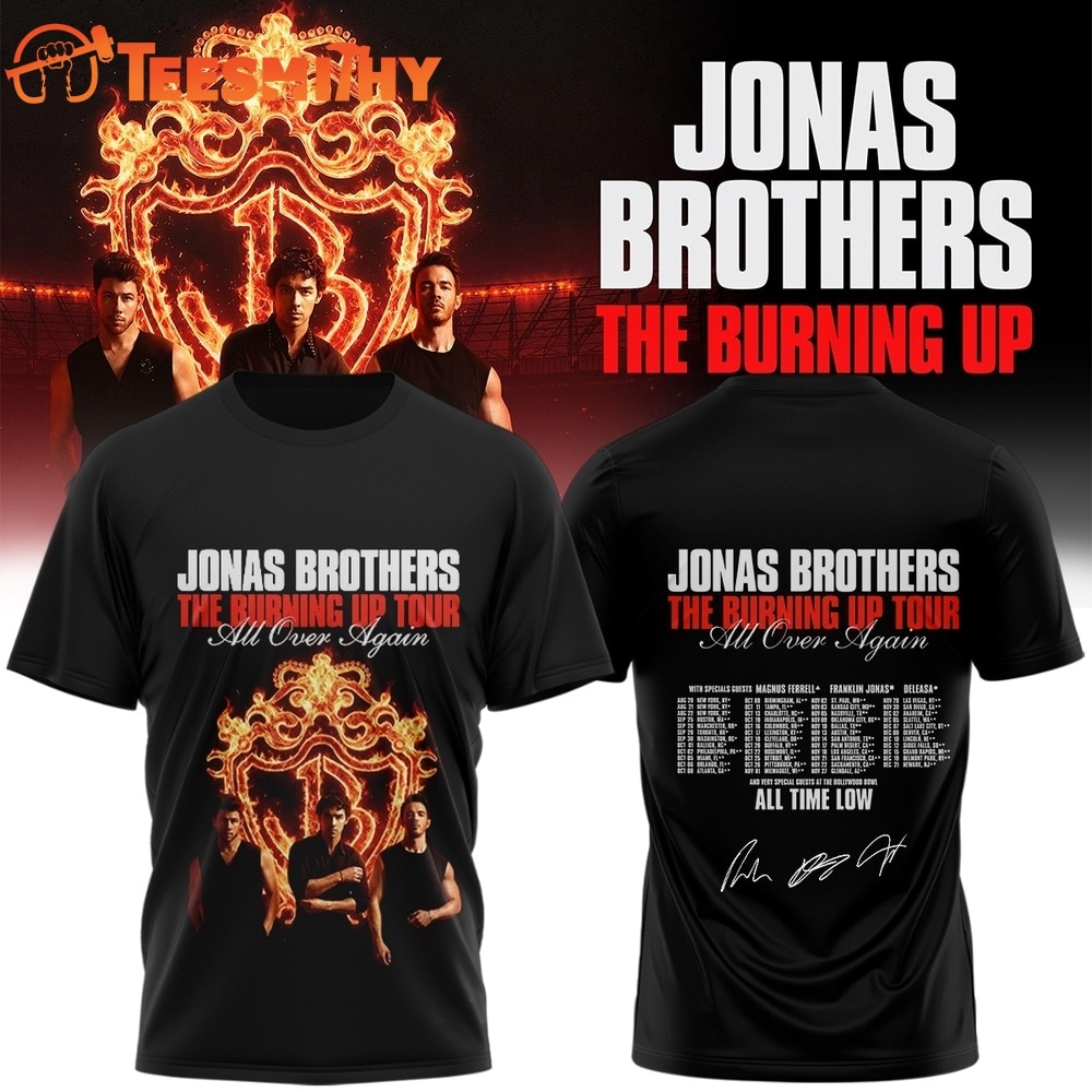 Jonas Brothers The Burning Up Tour 2026 Signature Scheduler T Shirt
