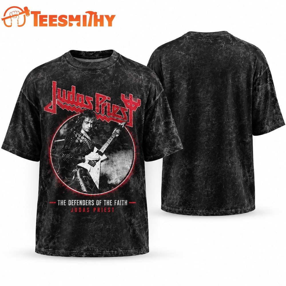 Judas Priest Defenders Of The Faith Classic Rock Guitarist Graphic Vintage T Shirt