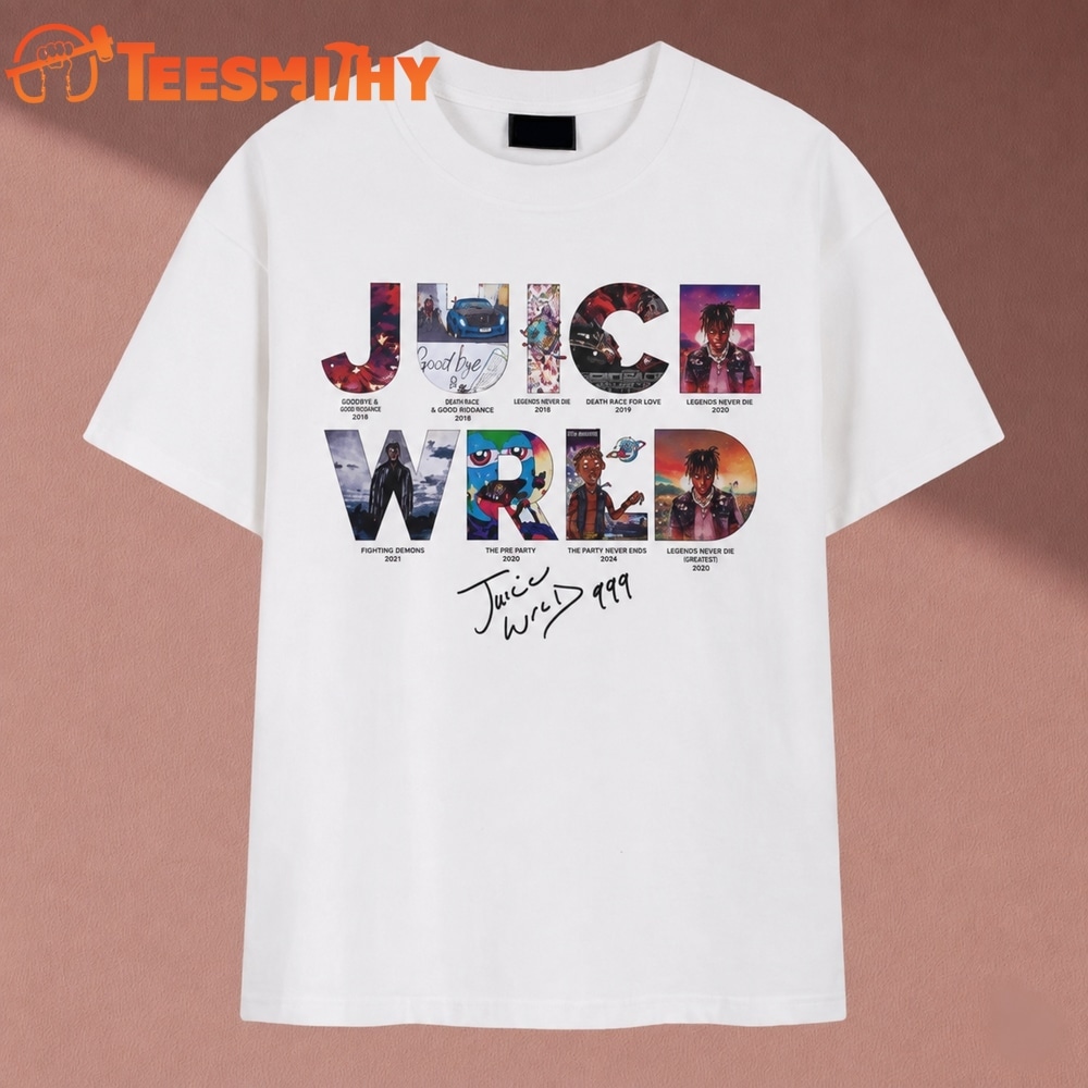 Juice WRLD Albums Graphic Signature 999 Tribute T Shirt