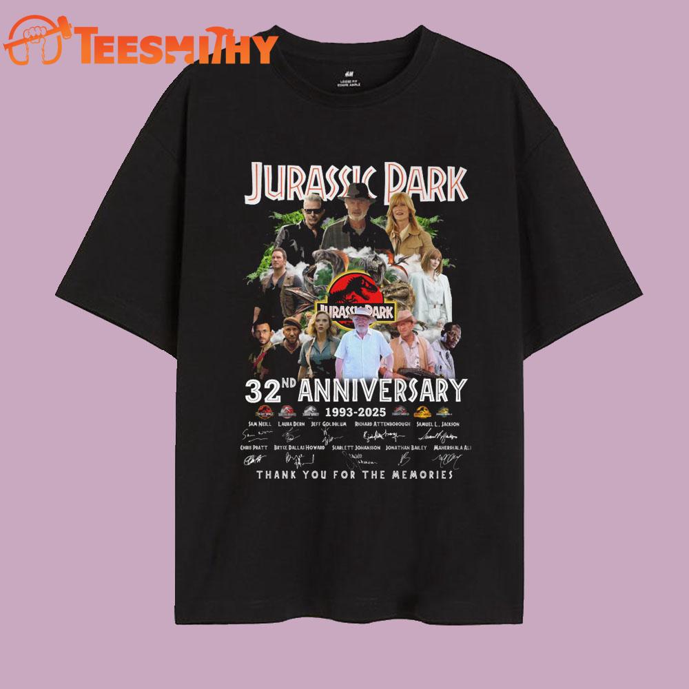 Jurassic Park 32ND Anniversary 1993-2025 Thank You For The Memories T Shirt Jurassic Park 32ND Anniversary 1993-2025 Thank You For The Memories T Shirt