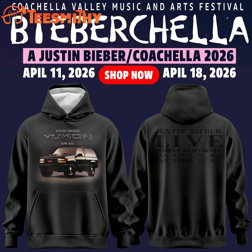 Justin Bieber Coachella Yukong Swag 2026 Black Hoodie