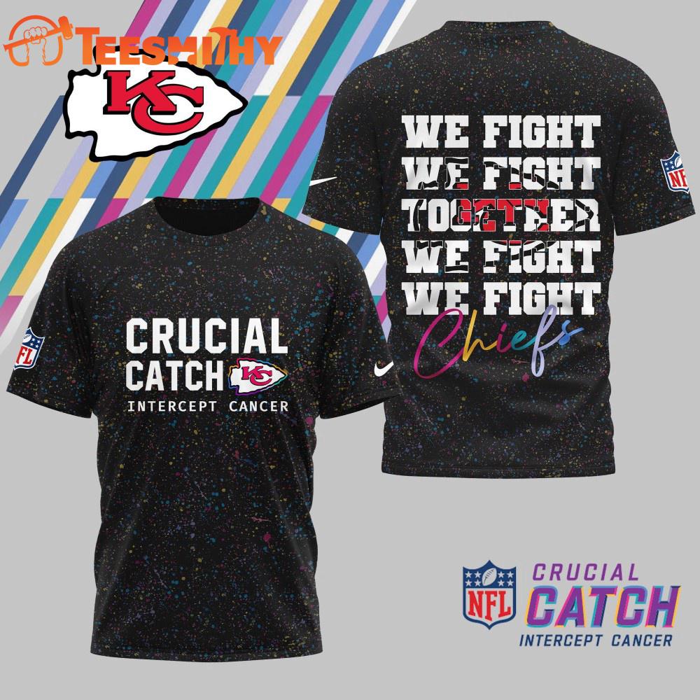 Kansas City Chiefs 2025 NFL Crucial Catch Intercept Cancer We Fight Together 3D Shirt