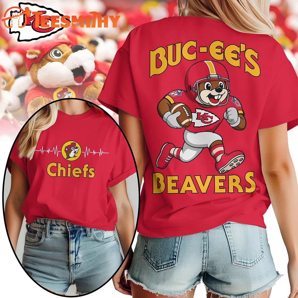 Kansas City Chiefs 2026 NFL Buc-ee’s Beavers All Over Print T Shirt