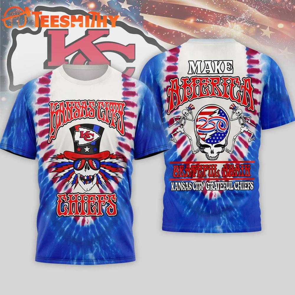 Kansas City Chiefs 2026 NFL Grateful Dead 250 Years Of America 3D T Shirt