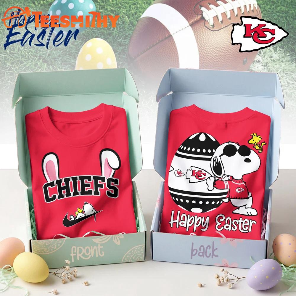 Kansas City Chiefs 2026 NFL Happy Snoopy Easter All Over Print Shirt
