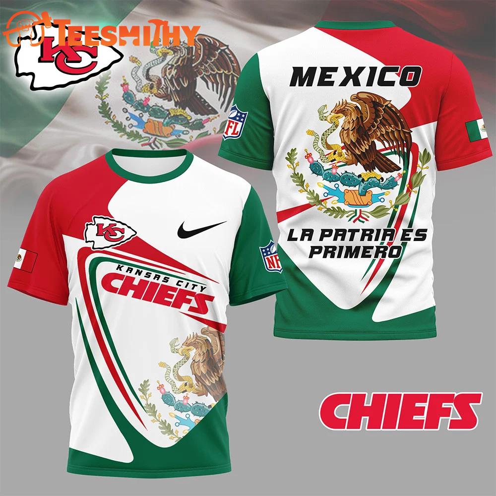 Kansas City Chiefs 2026 NFL Mexico La Patria Es Primero Special New 3D Shirt