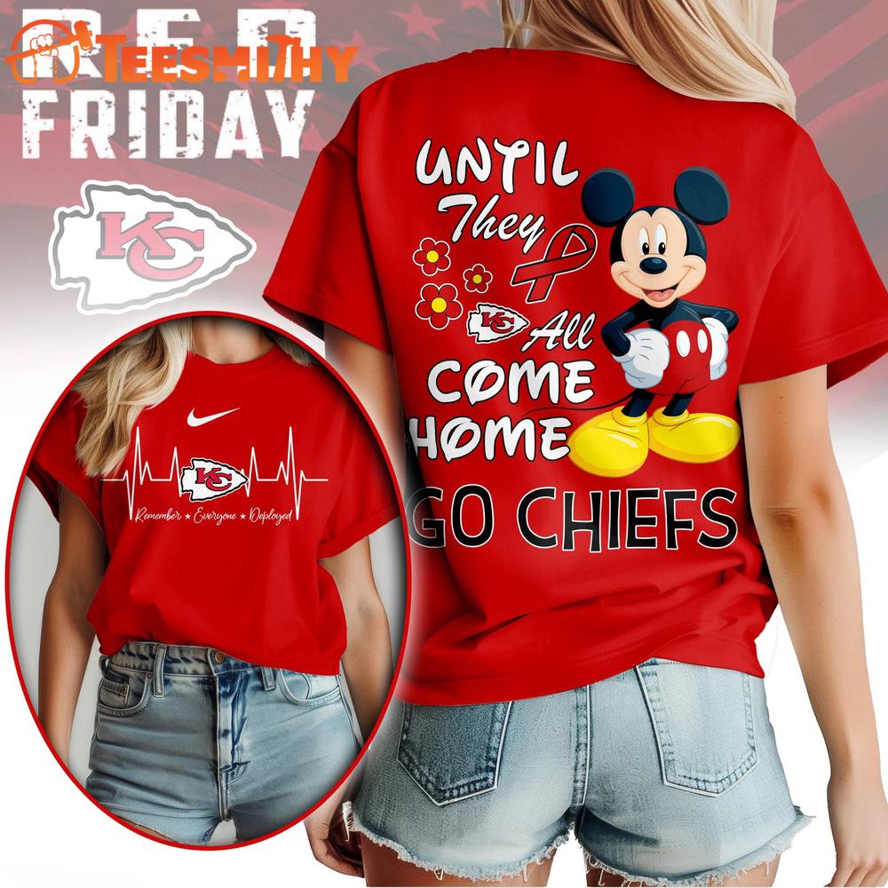 Kansas City Chiefs 2026 NFL Mickey Red Friday 3D T Shirt