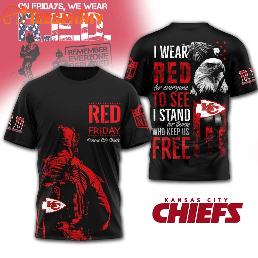 Kansas City Chiefs 2026 NFL RED Friday 3D T Shirt