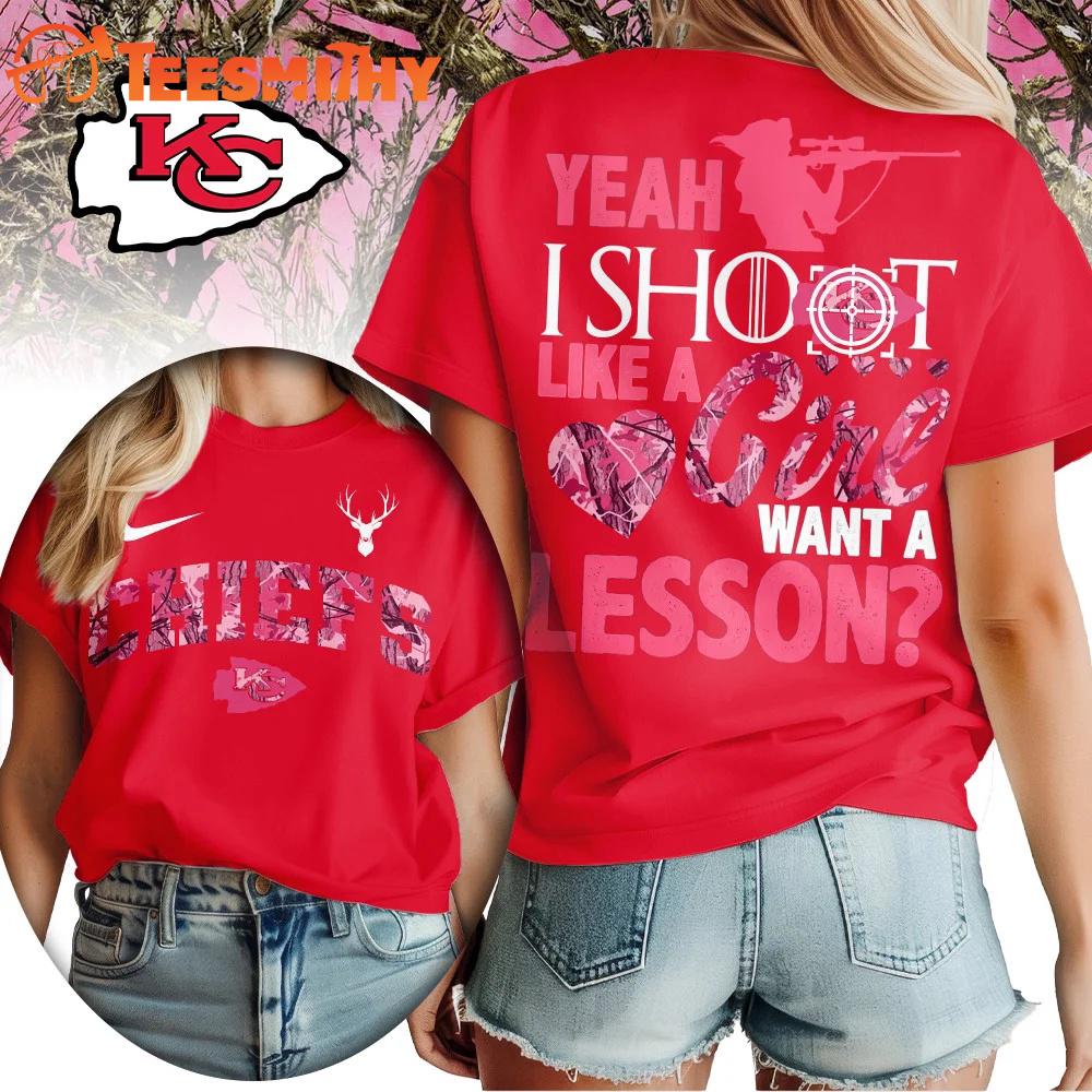 Kansas City Chiefs 2026 NFL Shoot Like A Girl All Over Print Shirt